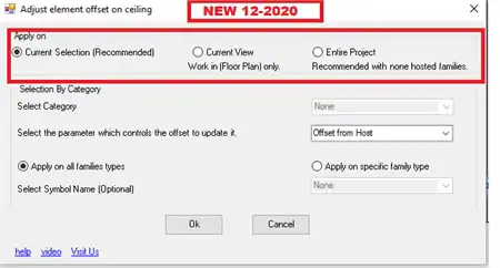 Automatically offset elements on Ceiling