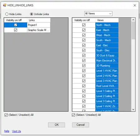 Batch (Hide / Unhide) Links