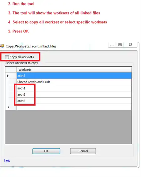 Copy Worksets From files