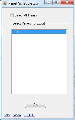 Extract_Panel_Schedule to .csv, .xls