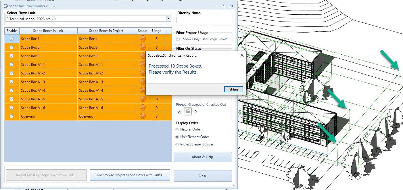 Processing 10 Scope Boxes - size, placement and orientation