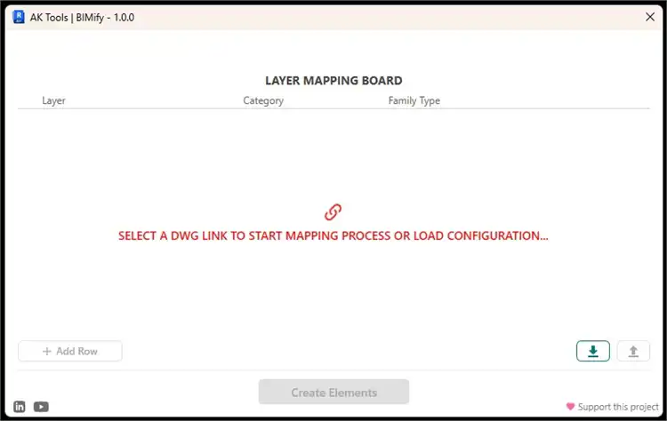 Select DWG link or Configuration file