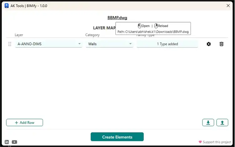 Open or Reload DWG directly from Plugins by right click or left clicking on link name
