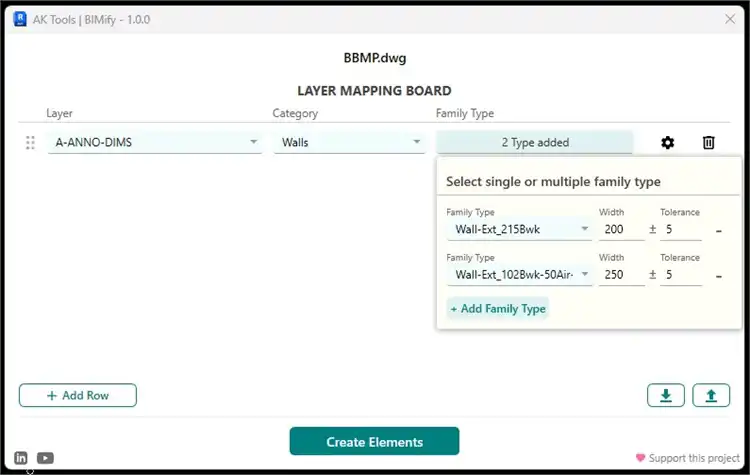 Select Single or Multiple Family type