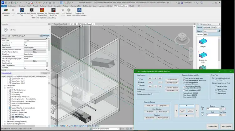 Duct being rotated in 3D view