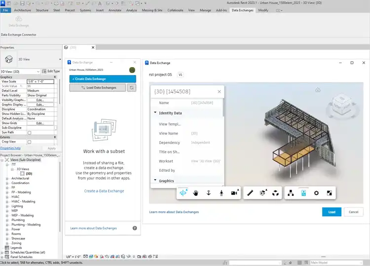 Loading Data Exchange in Revit