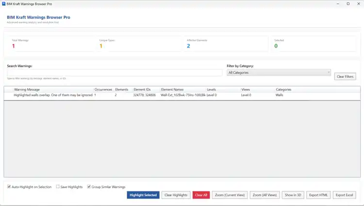 BIMKraft Warnings Browser Pro