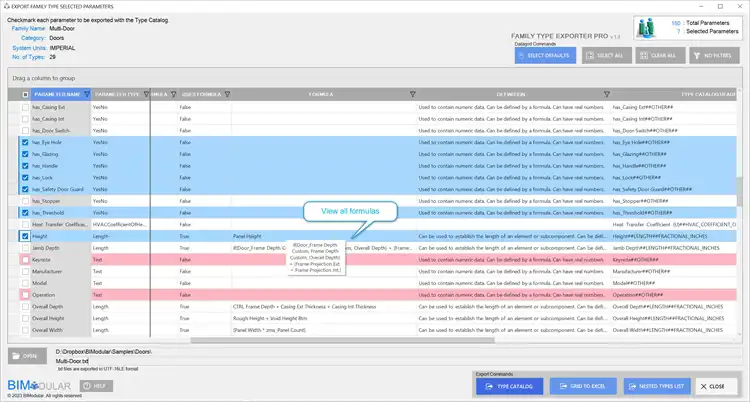 See all formulas for quicker review and auditing of family files.
