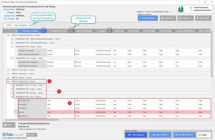 Multi-Level Grouping and Sorting make data review and organization simple.