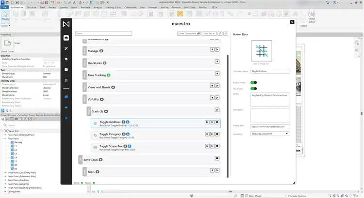 Create new tabs, panels, and buttons instantly. Manage and reorder them with a simple drag-and-drop interface.