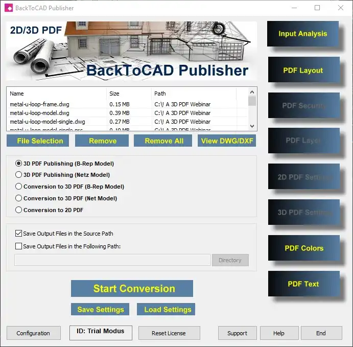 Program Main Menu