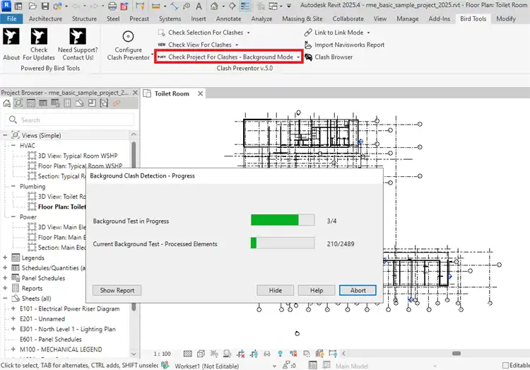 Bird Tools - Clash Preventor - Background Clash Detection Progress Form