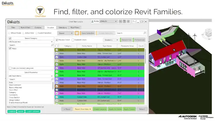 Quickly find, filter, and colorize Revit Families.
Free DownloadTutorials.
