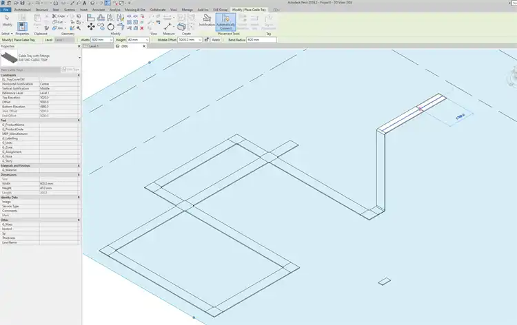 Drawing a Cable Tray Line
