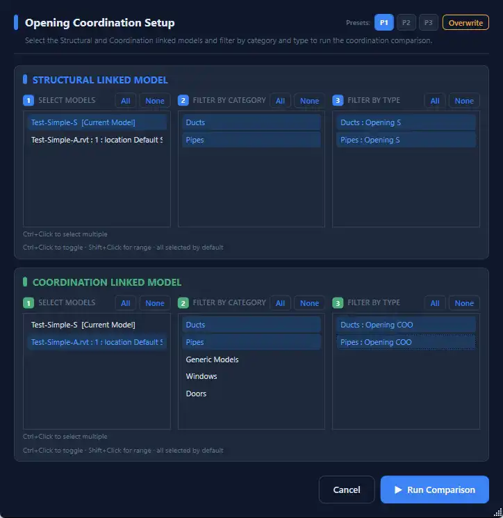 Opening Coordination Setup