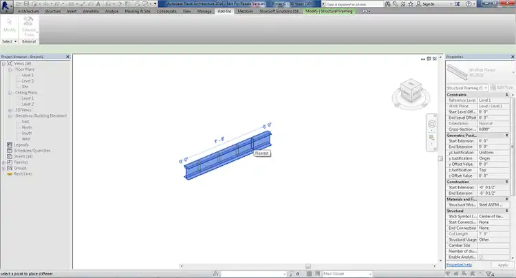Placing web stiffeners.
