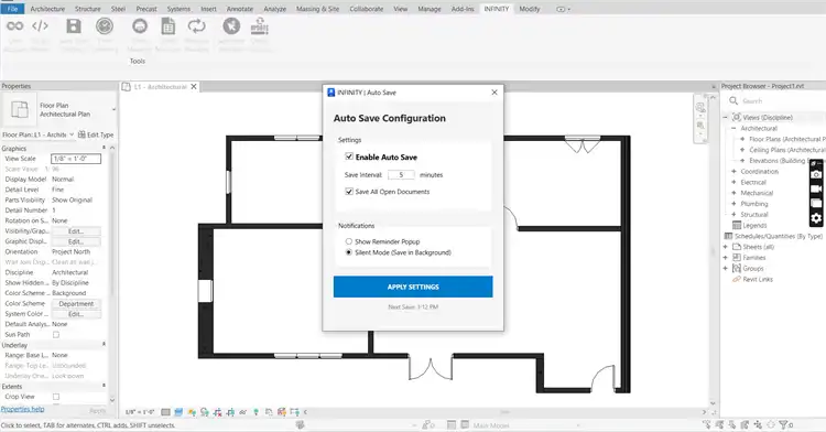 Never lose work again—configure automatic save reminders or silent background saving to protect your project.