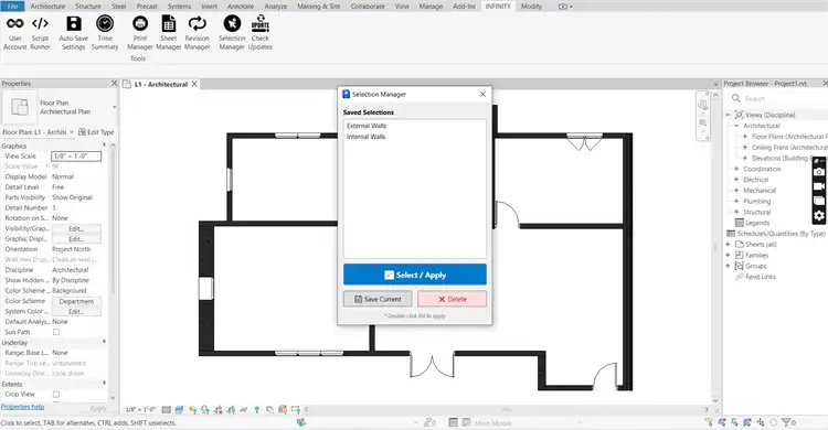 Create, save, and load complex selection filters based on categories, families, or parameter values