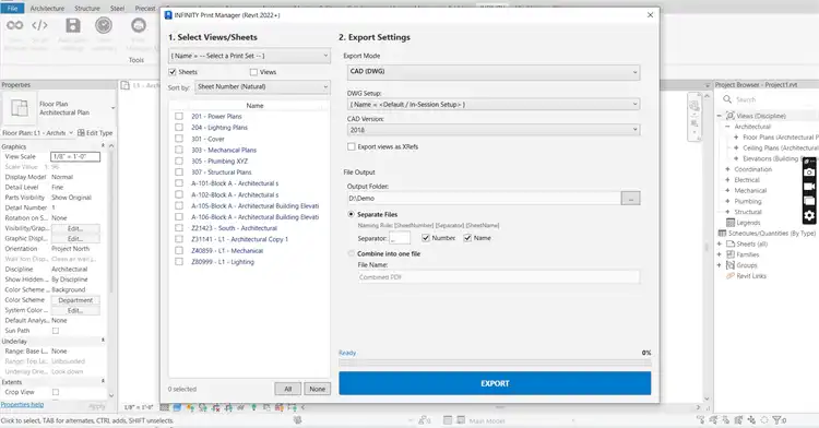 Batch print sheets to PDF or DWG with smart naming rules and auto-paper size detection.