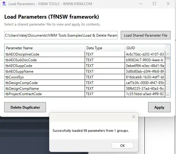 Load Parameters