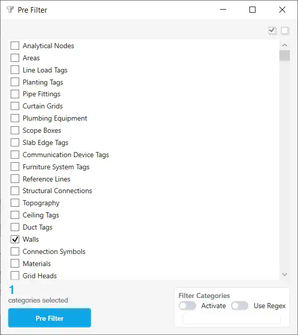 Prefilter by Category