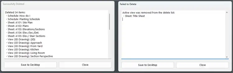 Success & error logs.