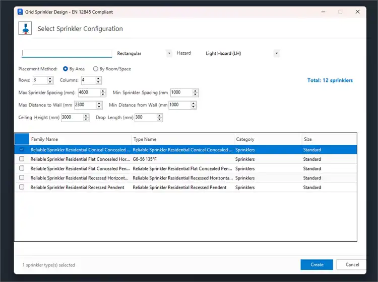 Grid Sprinklers - Designs grid-based sprinkler layouts with automatic pipe routing and multiple connection patterns.