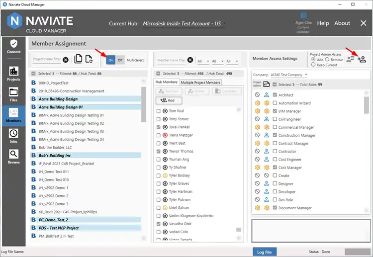 Accelerate Adding Multiple Users to Multiple Projects while also setting the users' company and roles. 