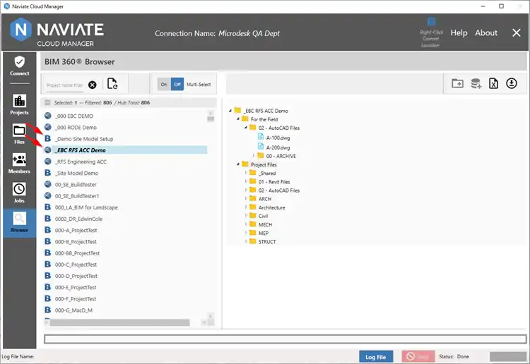 Browse and download BIM 360 and ACC Projects