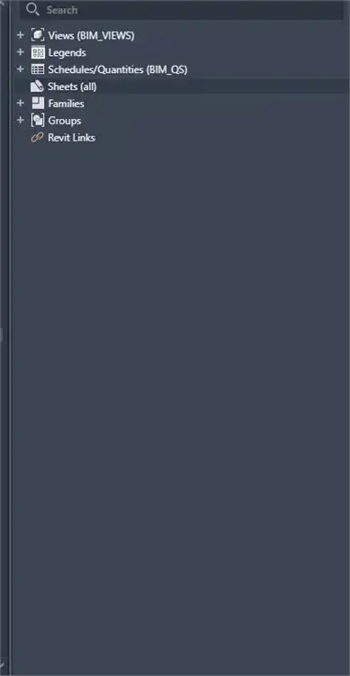 The image shows the Project Browser with no sheets available.