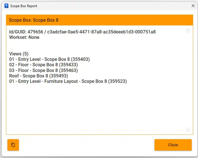 Scope Box Report - information about a used Scope Box