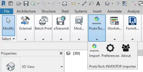 INVENTOR Importer in Ribbon Bar
