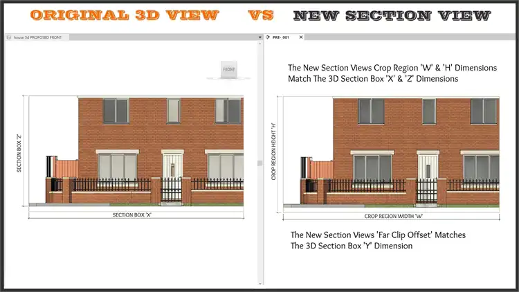 COMPARE NEW SECTION VIEW WITH ORIGINAL 3D VIEW