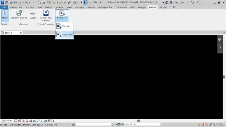 1. Select kitchens or bathrooms