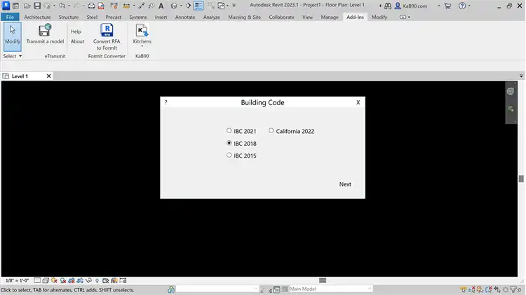 2. Select building code