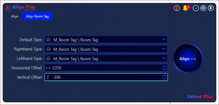 Use this window to align the room tags to a detail line
Use can adjust the elbow point also as well