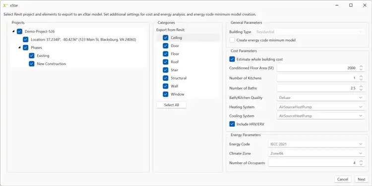 Initial setup dialog gets your project started.