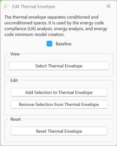 Easily edit the thermal envelope for your design.