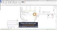 Create and Organize tags by applying a profile: tags are placed automatically with intelligent overlap avoidance.